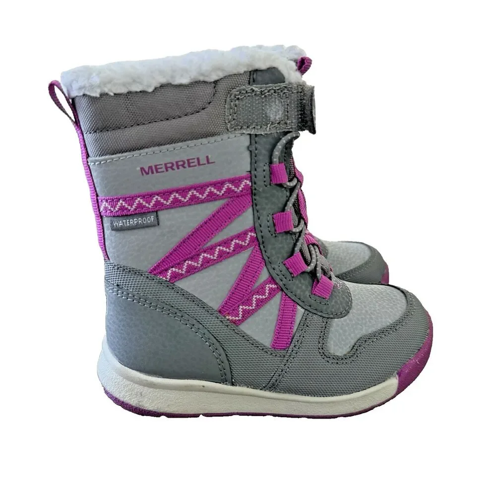 Merrell Snow Crush Toddler Sz 7M Winter Waterproof Insulated Snow Gray Boots